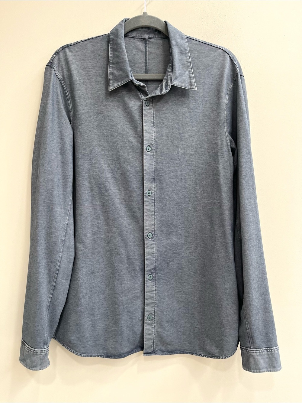 Lululemon Commission Long Sleeve Shirt Chambray Blue Size Medium